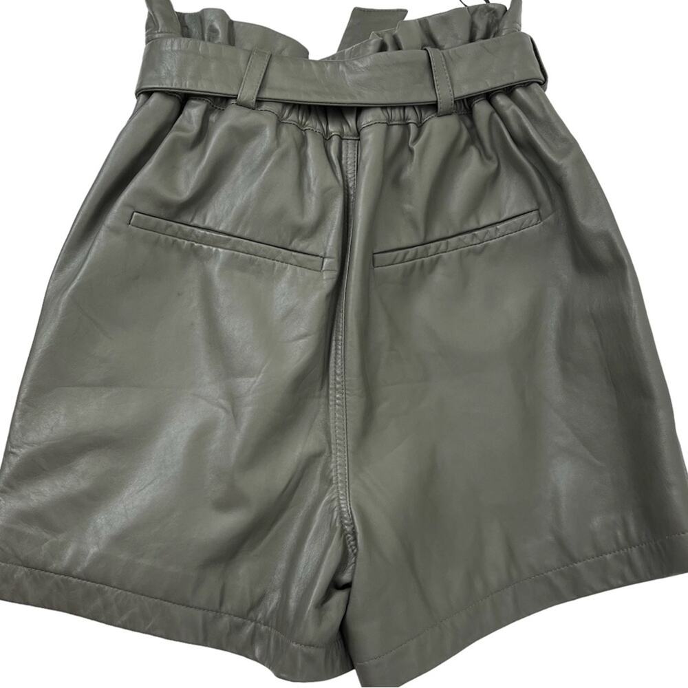 Walter Baker Velda Leather Shorts In Army Green size S - Picture 3 of 9